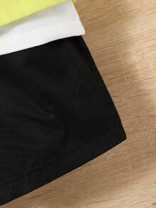 SHEIN Baby Boy 3pcs/Set Solid Color Round Neck T-Shirt, Vest And Shorts - Multicolor - View 3