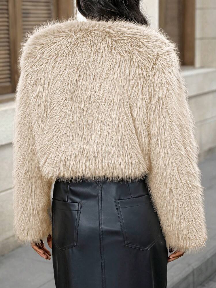 2023 New Arrival Women's Fur Coat, Simple Design, Open Front, Warm And For Autumn And Winter Fall Cloth For Women