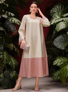 Al Najma 女士花卉印花長袖裙 - 彩色 - 查看 6