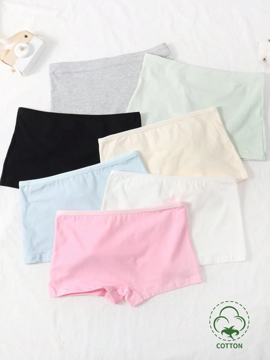 7入組青春少女內衣，馬卡龍色系純棉內褲，四季皆適宜舒適 - 彩色 - 查看 1