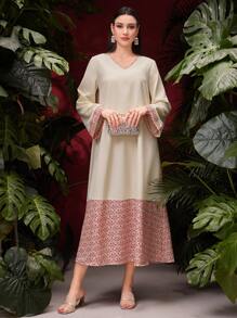 Al Najma 女士花卉印花長袖裙 - 彩色 - 查看 7