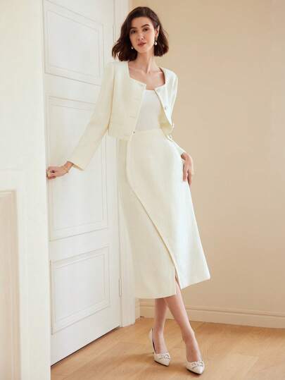 MOTF PREMIUM Chaqueta Frontal De Botones Tejida Para Mujer