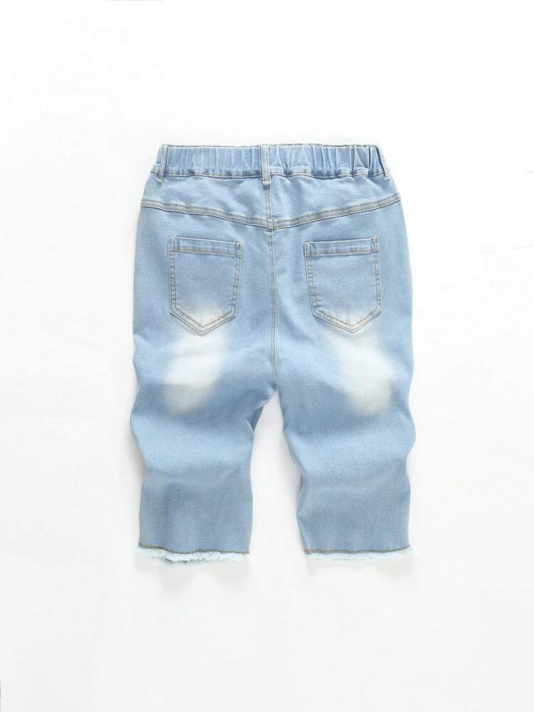 Teen Boys' Street Style Ripped Distressed Comfortable Denim Shorts