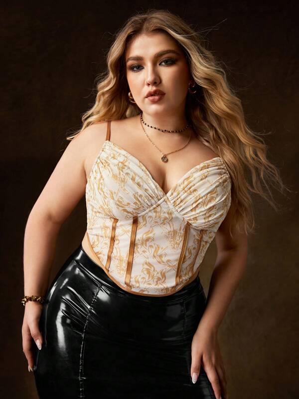 HOUSE OF THE DRAGON X SHEIN Plus Allover Print Asymmetrical Hem Camisole Top