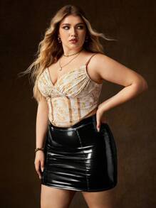 HOUSE OF THE DRAGON X SHEIN 全印花不對稱下擺背心上衣（plus尺碼） - 白色 - 查看 3