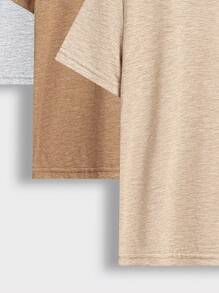 SHEIN 4pcs/Set Comfortable And Fashionable Short Sleeve T-Shirts For Tween Boys, School, Campus, College