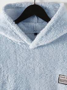 RueChic 男用泰迪熊連帽衫和褲子套裝,附袋鼠口袋 - 淺藍色 - 查看 8