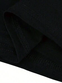 Maweii Plus Size Cross Design Short Sleeve T-Shirt - Black - View 4