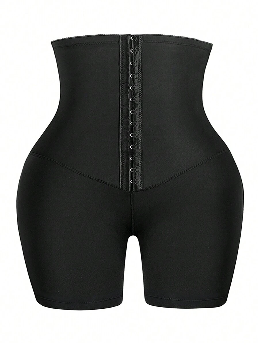 Plus Hook And Eye Shapewear Shorts - Black - View 1