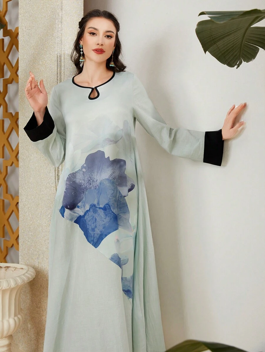 Al Najma 女裝印花拼接連衣裙 - 彩色 - 查看 1