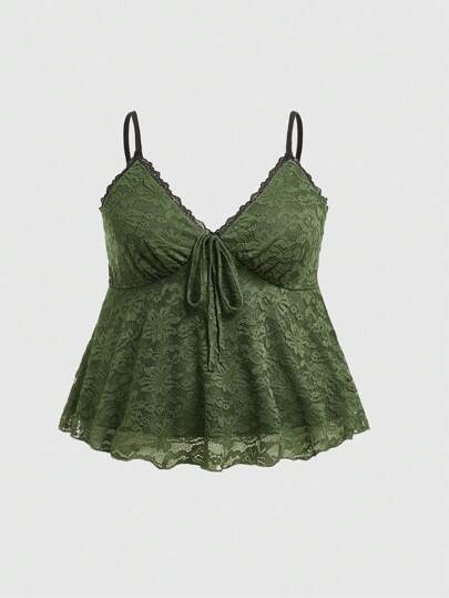 Fairycore Women'S Plus Size Lace Up Camisole Top