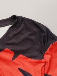 Plus Size Women's Casual Character Print Dress, For Summer - Black - View 5