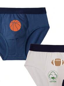 男童五入組三角褲,印有球形圖案