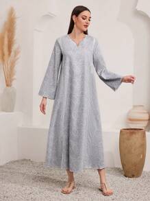 Al Najma 女士鬆身印花裙,帶有凸緣領子