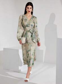 Mulvari 女士渐变长袖连衣裙 - 彩色 - 查看 4