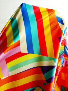 Slaydiva One Shoulder Ruffle Printed Jumpsuit, Pride Month Rainbow Design - Multicolor - View 6