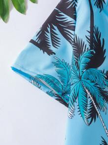 SHEIN Cămașă pentru băieți Tween cu model arbore de cocos