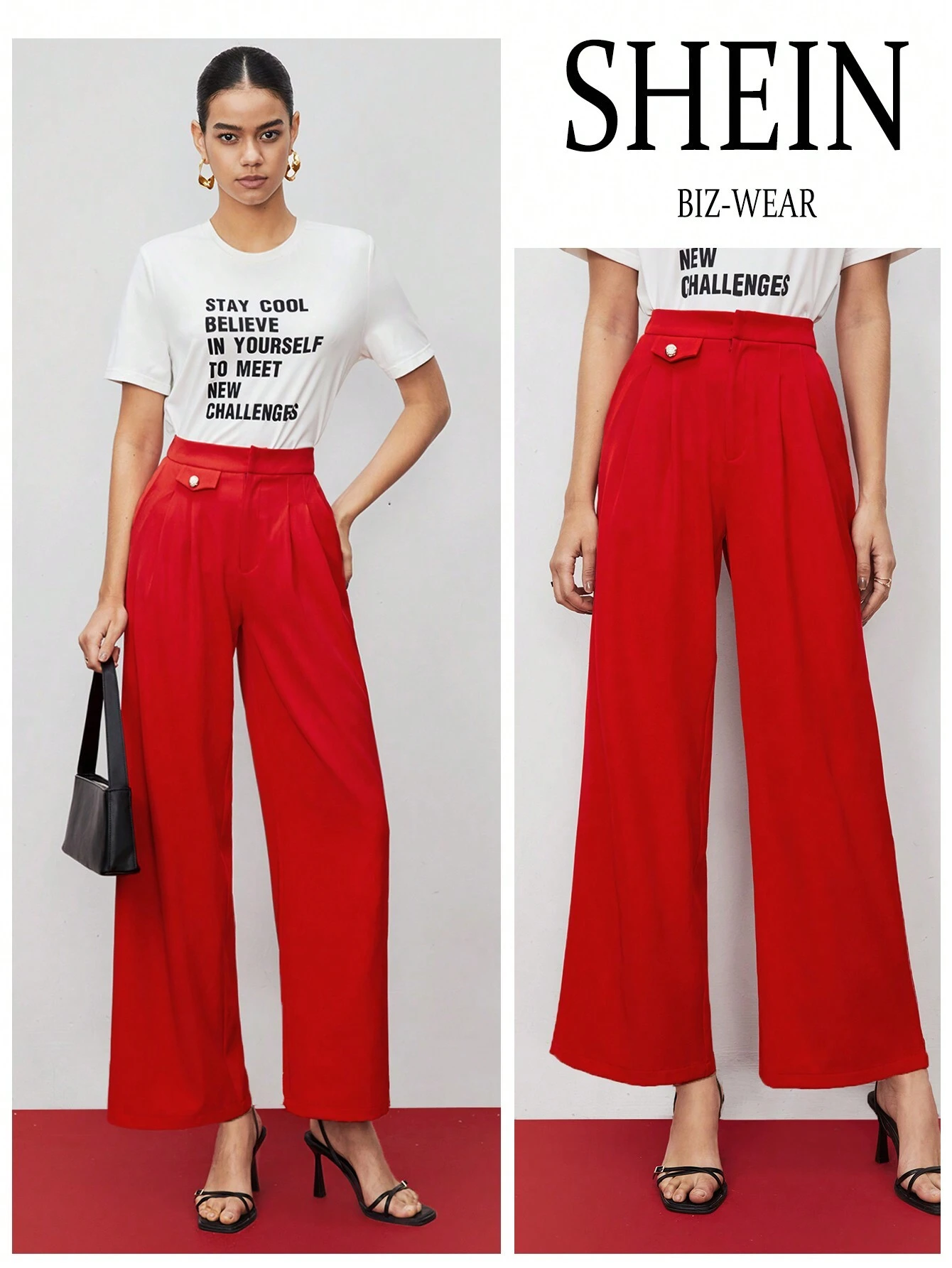 SHEIN Maija Women's Solid Color Wide Leg Pants | SHEIN USA
