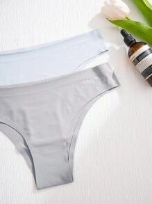 7入套裝無縫三角內褲,字母印花設計 - 彩色 - 查看 3