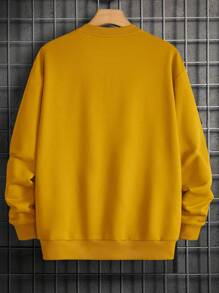 RueChic 男士字母印花圆领休闲宽松卫衣