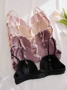 Women's Leopard Print Bra (With Underwire, 5pcs/Pack)