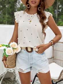 SHEIN VCAY Valentine'S Day Women'S Heart Printed Back Tied Shirt - Multicolor - View 3