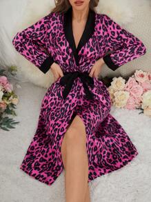 女士豹紋浴袍 - 彩色 - 查看 3