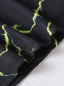 Tween Boy Lightning Họa Tiết In Áo Ngắn Tay Và Quần Short Mặc Ở Nhà Thông Thường 2 Cái/bộ - Nhiều màu - Xem 7