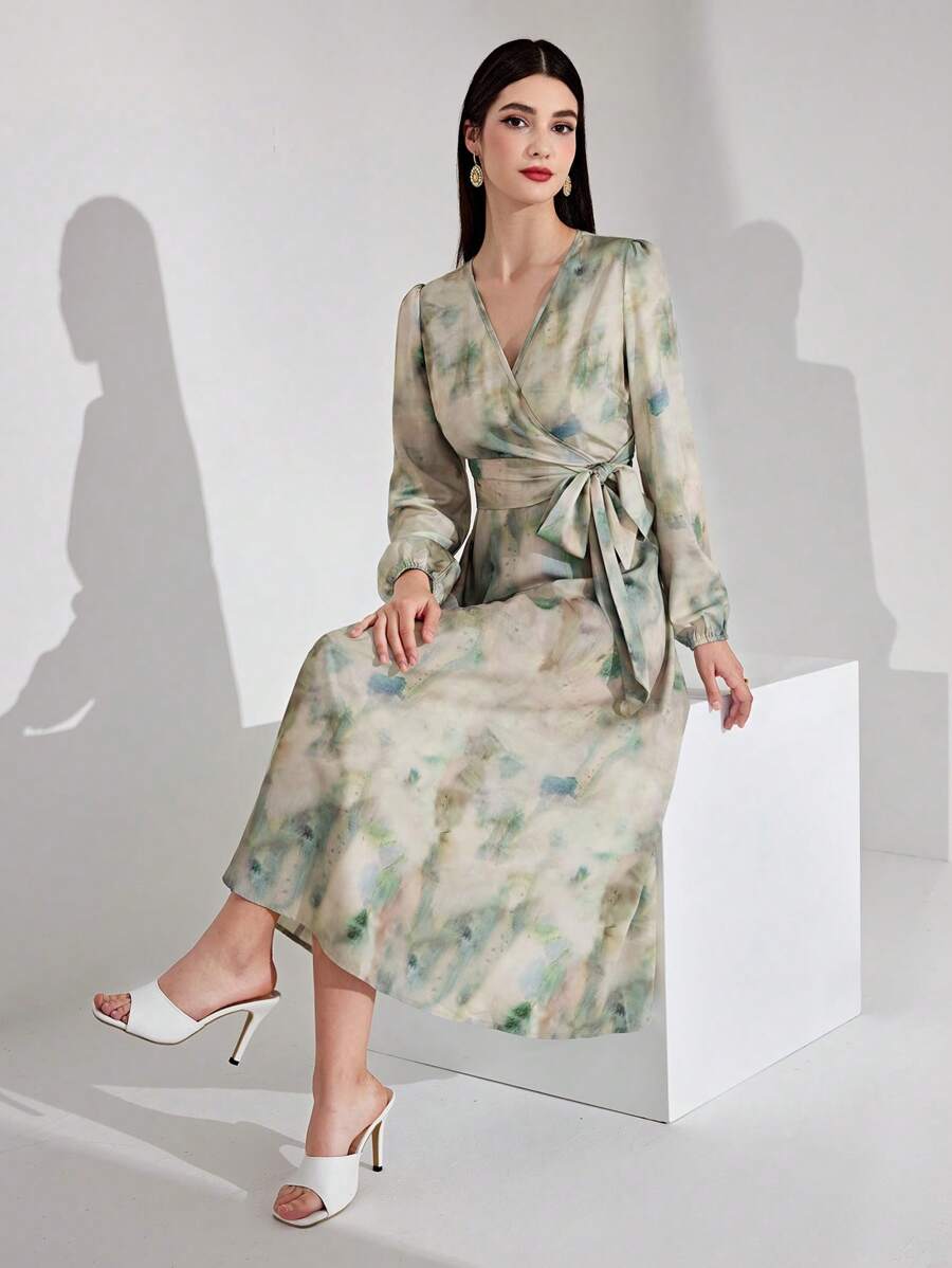 Mulvari 女士渐变长袖连衣裙 - 彩色 - 查看 1