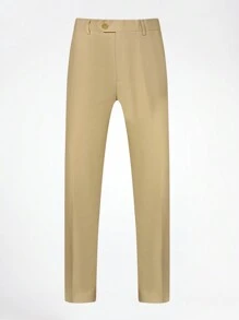 CLOUDSTYLE Men's Khaki Formal Suit Set Suitable For Formal Occasions - Beige - View 7