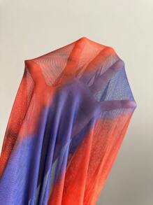 Allurite 女士扎染印花圆领长袖连衣裙 女式长款套装 - 藍色 - 查看 7