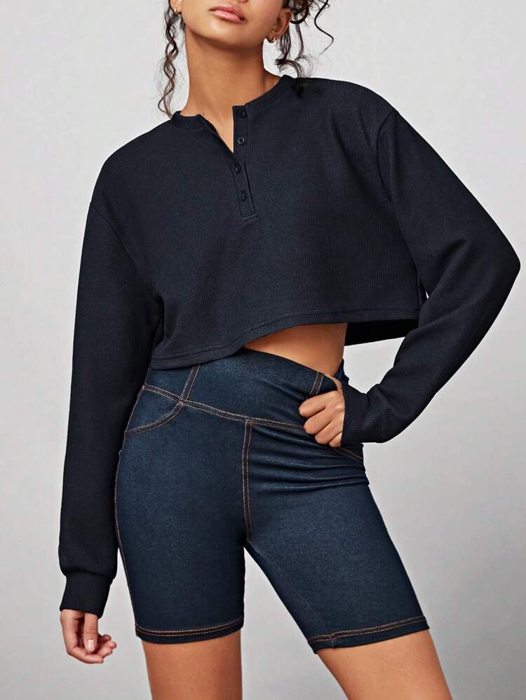 Women's Square Check Print Loose Fit Short Retro Basic Crewneck Tee