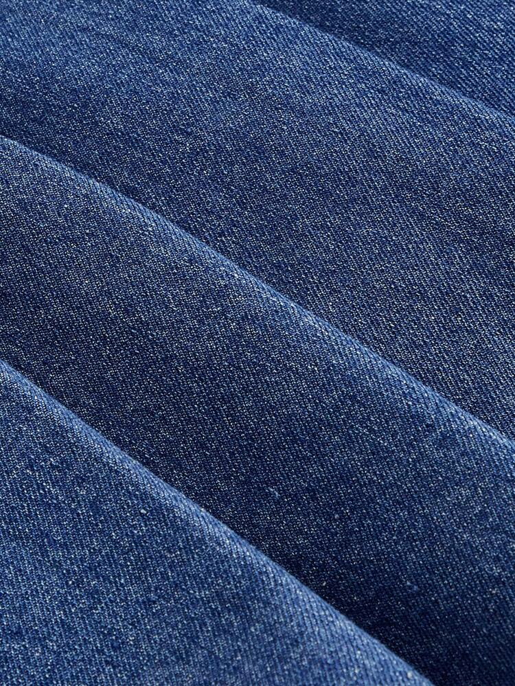 Women's Denim Dress With Pleated Hem And Spaghetti Straps, Washed