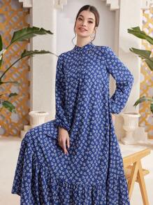 Al Najma 女士长款灯笼袖花卉朴素连衣裙 - 彩色 - 查看 1