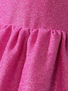 SHEIN Vestido sin mangas de malla y con volumen para niñas jóvenes