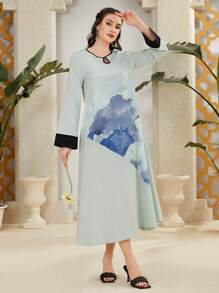 Al Najma 女裝印花拼接連衣裙 - 彩色 - 查看 6