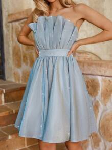 SHEIN Belle Saint Patrick Day Shell Shape On The Section Princess Pommel Dress Dream Fine Flash Fabric Breast Lady Cocktail Dress - Mint Green - View 7