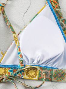 SHEIN Swim 女士花卉印花泳衣上衣 嘉年华 夏季