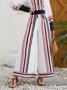 Aveloria Women's Striped Printed Pants - Multicolor - View 1