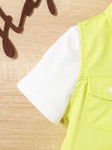 SHEIN Baby Boy 3pcs/Set Solid Color Round Neck T-Shirt, Vest And Shorts - Multicolor - View 6