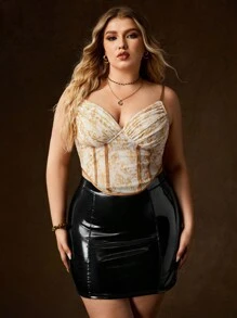 HOUSE OF THE DRAGON X SHEIN 全印花不對稱下擺背心上衣（plus尺碼） - 白色 - 查看 8