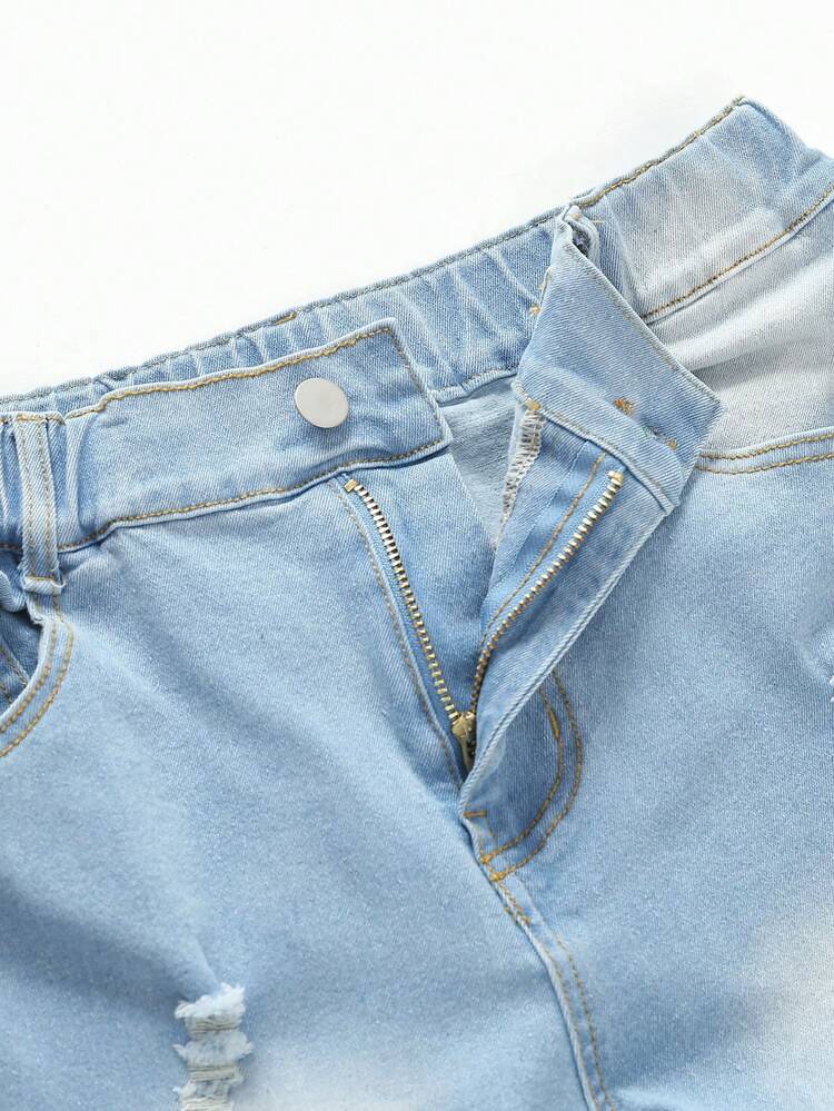 Teen Boys' Street Style Ripped Distressed Comfortable Denim Shorts