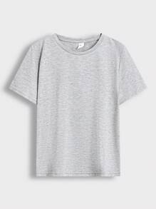 SHEIN 4pcs/Set Comfortable And Fashionable Short Sleeve T-Shirts For Tween Boys, School, Campus, College