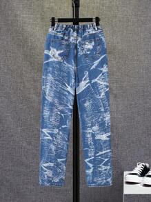 SHEIN Jeans Reto Casual de Cintura Média para Adolescentes
