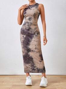 SHEIN Essnce 女士紮染無袖連身裙 - 彩色 - 查看 4