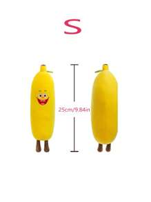 1入組香蕉形狀長毛絨枕頭毛絨玩具 - 黃色 - 查看 3
