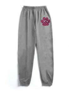 SHEIN EZwear 女用爪形彈性腰運動褲 - 灰色 - 查看 1