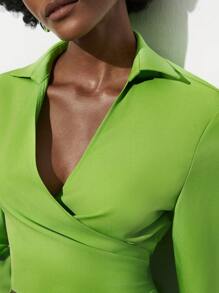 BizChic Conjunto Casual De Dos Piezas De Color Sólido Para Mujeres - Verde - Ver 5
