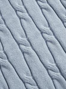 GENTILAND Nam Màu thuần Vòng cổ Áo len - Màu xanh lam - Xem 3