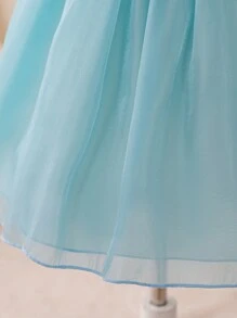 SHEIN Glamorique Kids Girl's Princess Dress, Purple Princess Dress, Christmas Children, Christmas Kids Dress, Partywear New Years Dress, Christmas Kids Dress, Birthday Party, Ball Dress, Gorgeous Princess Dress, Sequins, Little Fly Sleeves, Shell Seal, Four Seasons - Purple - View 6